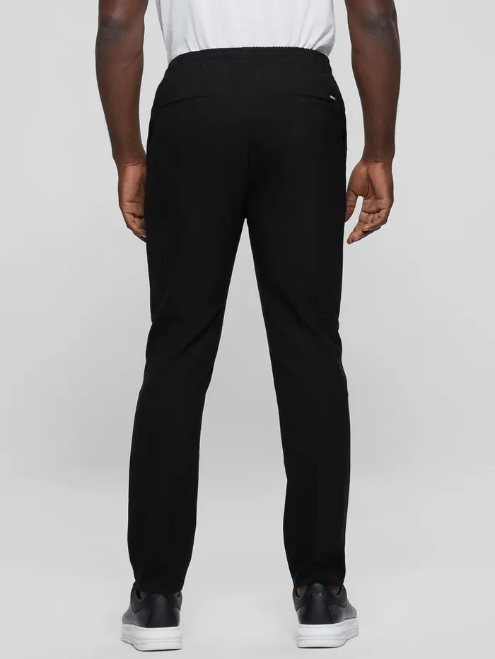 Harper Woven Tapered Pant Jet Black Multi Men Pants and Shorts GUESS Harper Woven Tapered Pant Jet Black Multi Men Pants and Shorts GUESS