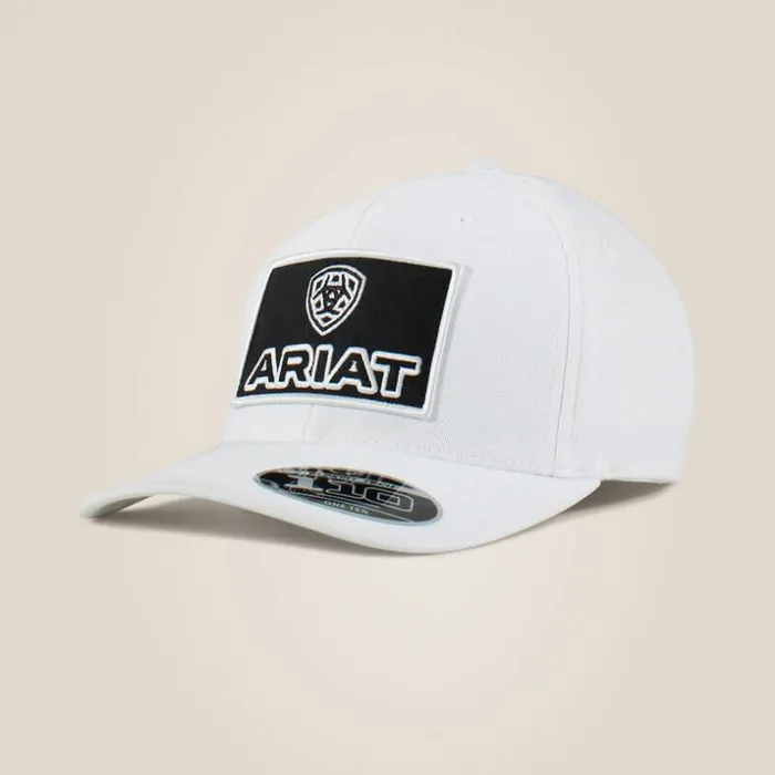 Hats and Caps Men Ariat Large Logo Patch Cap White