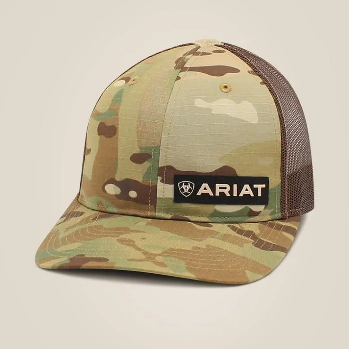 Hats and Caps Men Ariat Offset Logo Cap Camo