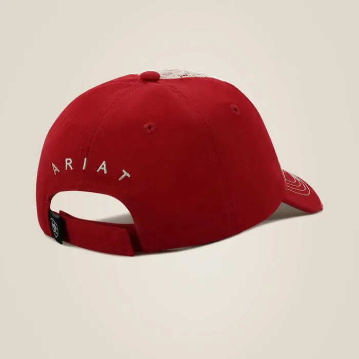 Hats and Caps Women Ariat Center Shield Logo Cap Red
