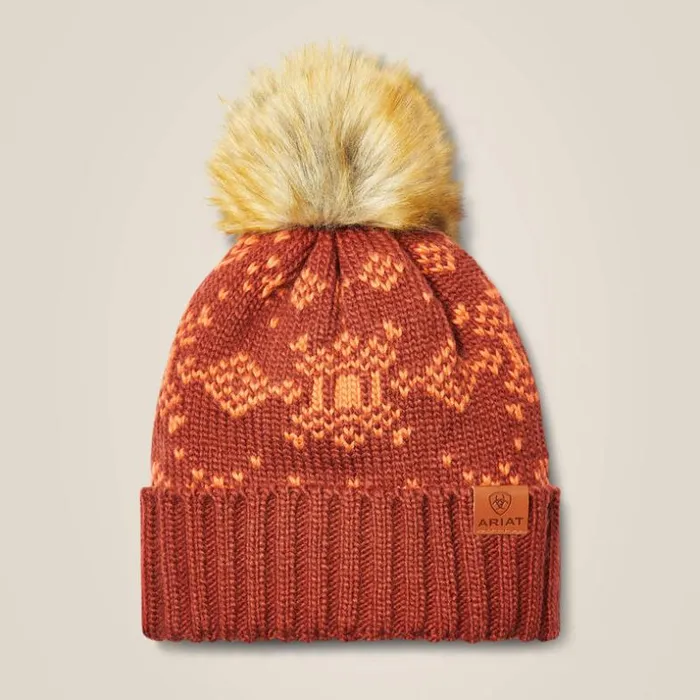 Hats and Caps Women Ariat Patrona Beanie Firedburnt Brick