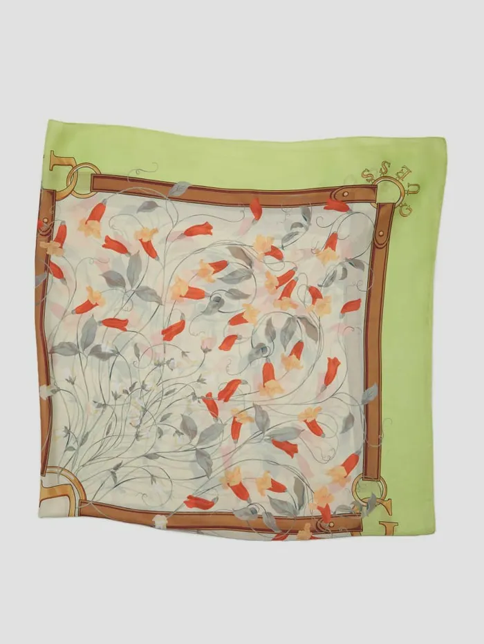 Hats and Scarves GUESS Women Aurora Silk Scarf GreyYarn Dye