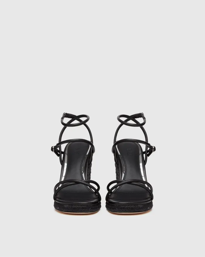 Heels and Wedges Women Kerri Wedge 8211 Black Leather PAIGE