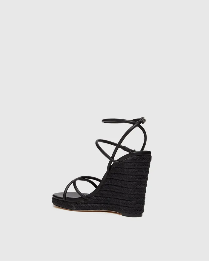 Heels and Wedges Women Kerri Wedge 8211 Black Leather PAIGE