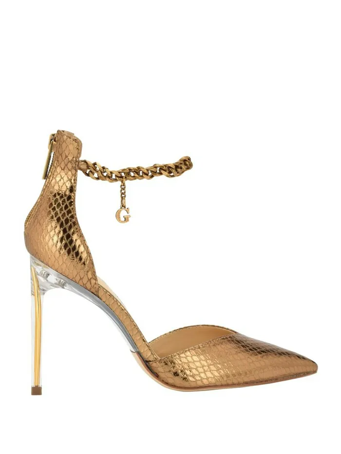 Heels Stefany GChain Ankle Strap Pumps Bronze GUESS Women Heels Stefany GChain Ankle Strap Pumps Bronze GUESS Women
