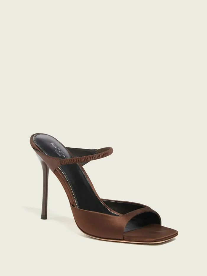 Heels Women Brielle Satin Sandal Brown GUESS