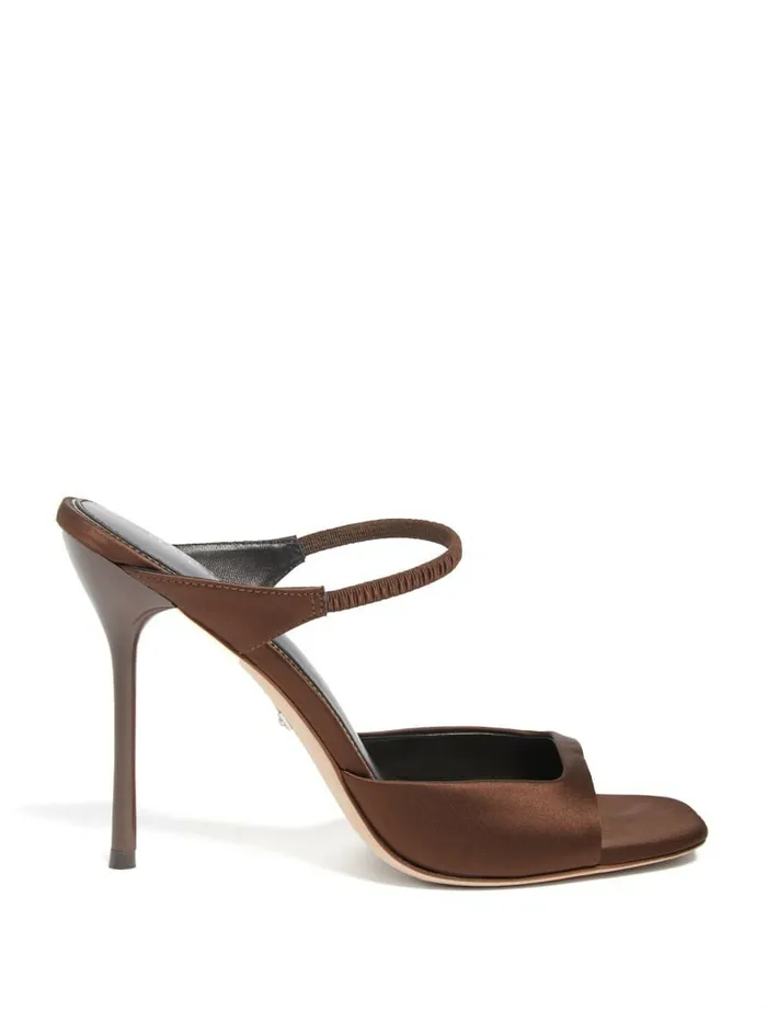 Heels Women Brielle Satin Sandal Brown GUESS