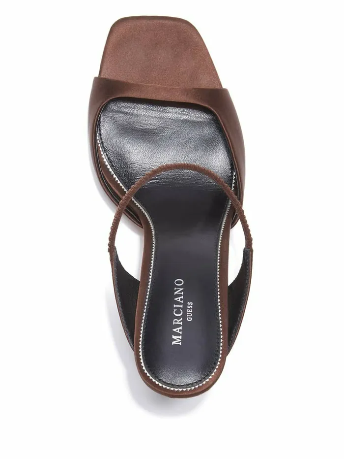 Heels Women Brielle Satin Sandal Brown GUESS