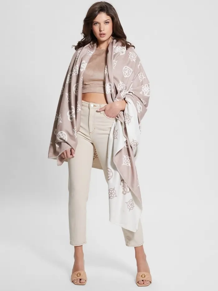 Home Women GUESS Fleece Peony Blanket Beige Overflow Home Women GUESS Fleece Peony Blanket Beige Overflow