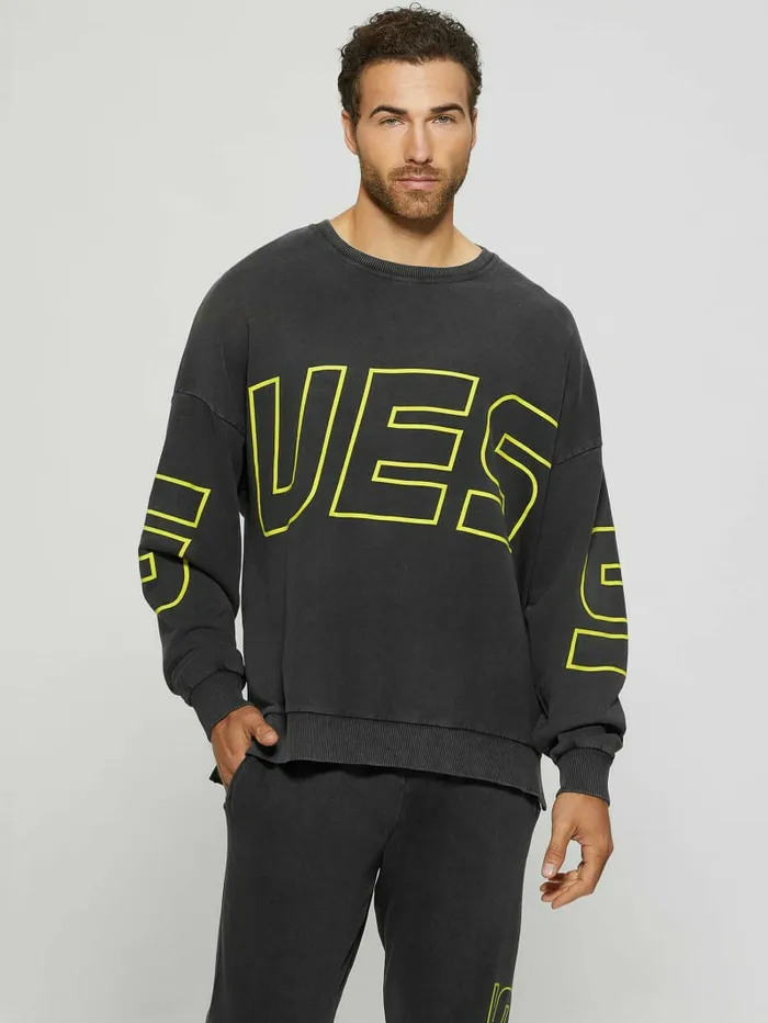 Hoodies and Sweaters GUESS Men Dargen Signature Sweatshirt Black