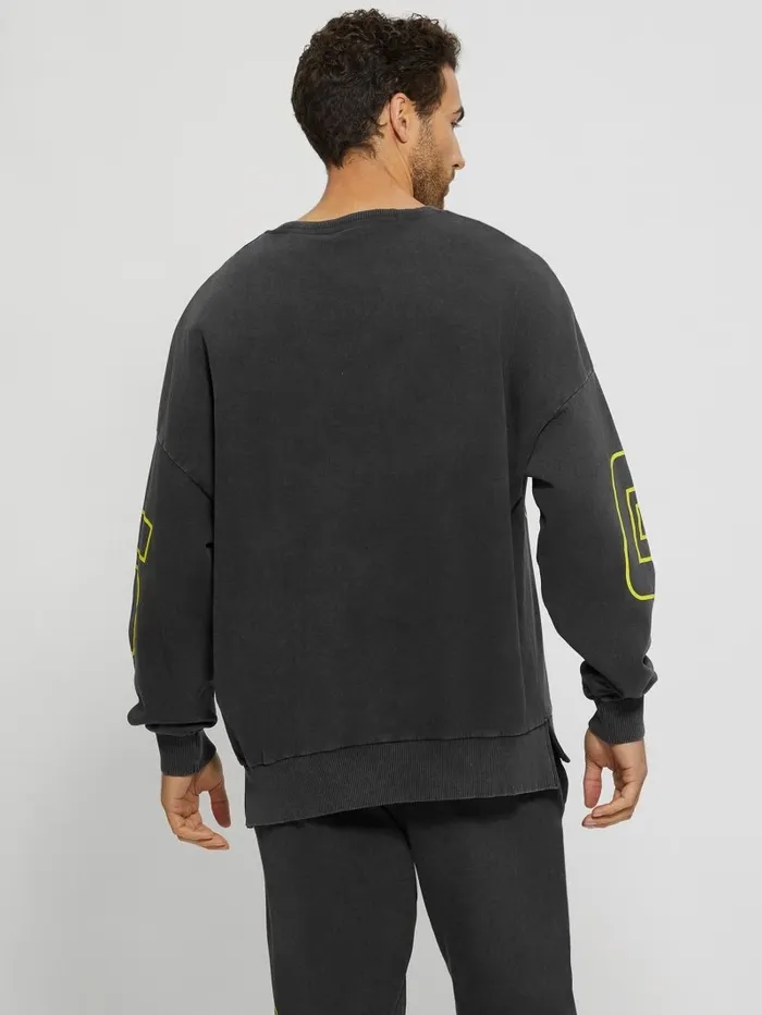 Hoodies and Sweaters GUESS Men Dargen Signature Sweatshirt Black Hoodies and Sweaters GUESS Men Dargen Signature Sweatshirt Black