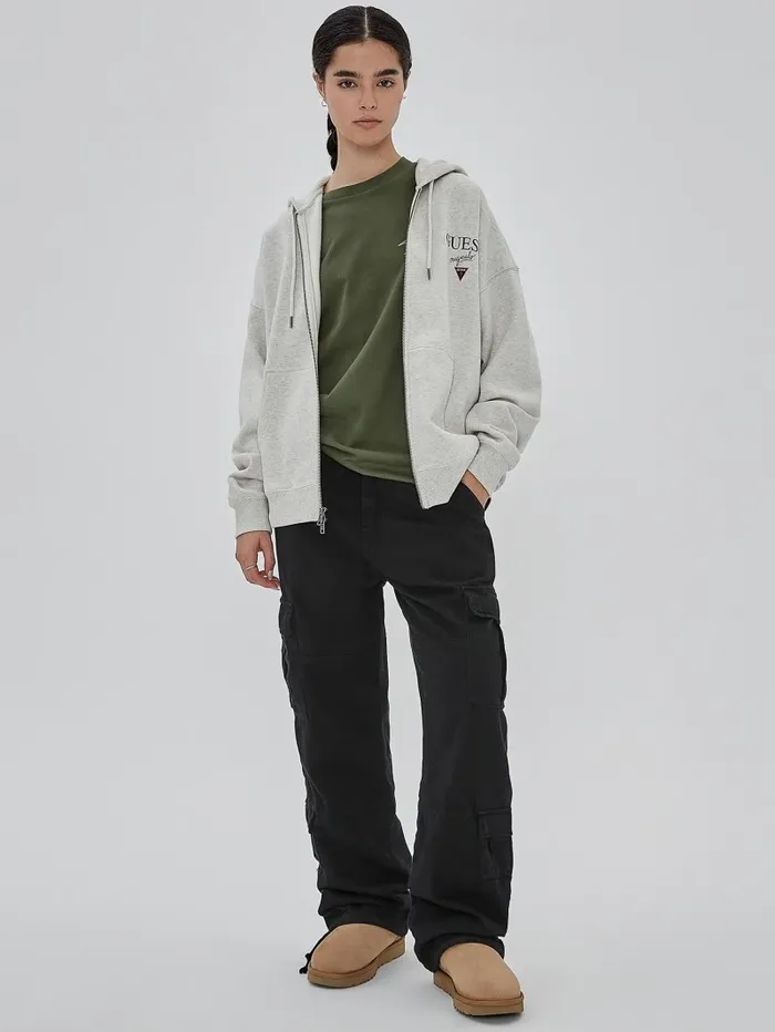 Hoodies and Sweaters GUESS Originals Heathered Logo Zip Hoodie Eli Aged Heather 8211 GUESS Men Hoodies and Sweaters GUESS Originals Heathered Logo Zip Hoodie Eli Aged Heather 8211 GUESS Men