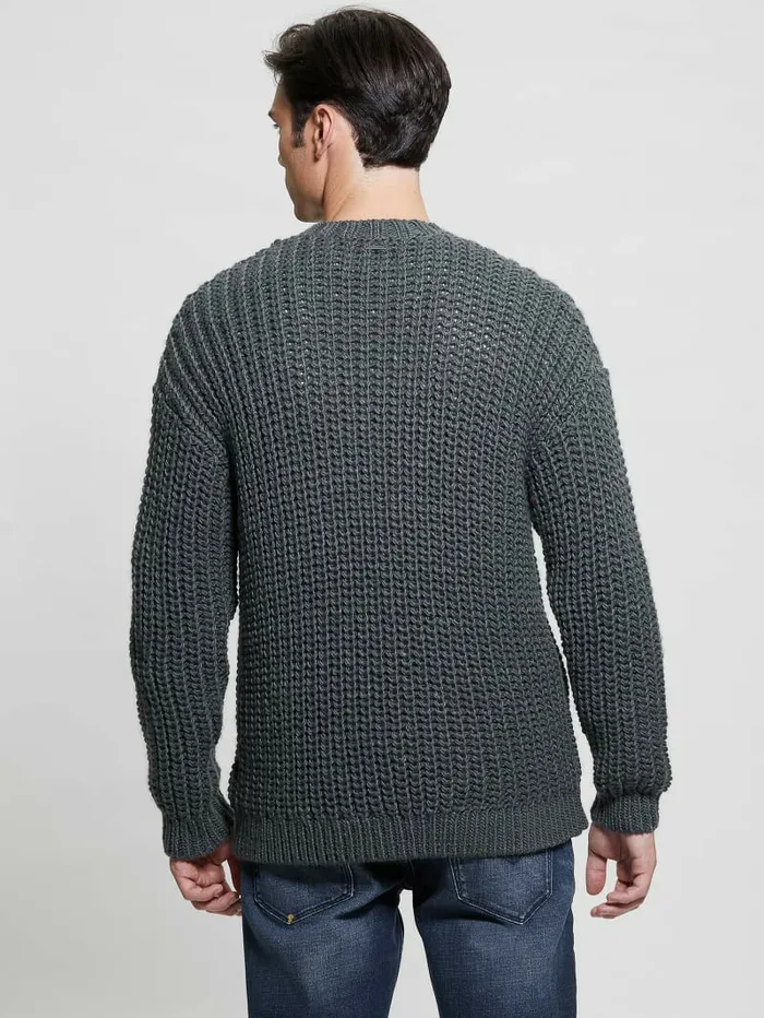 Hoodies and Sweaters Men Eco WoolBlend Grayson Sweater Coldwater Blue Multi GUESS Hoodies and Sweaters Men Eco WoolBlend Grayson Sweater Coldwater Blue Multi GUESS