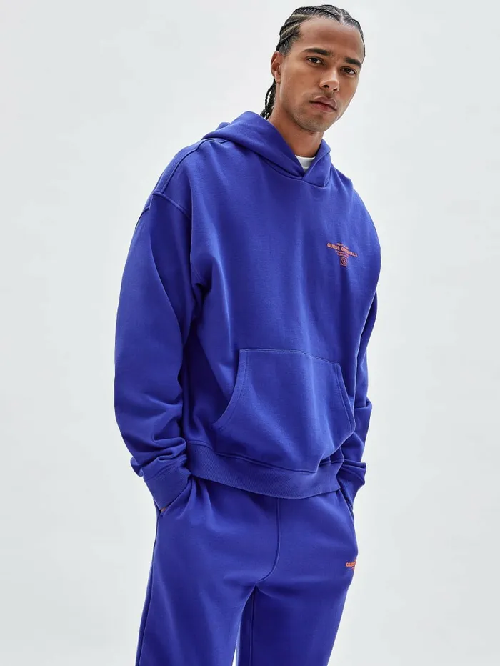 Hoodies and Sweaters Men GUESS GUESS Originals Hoodie Hybrid Blue