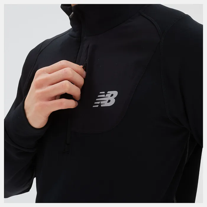 Hoodies and Sweatshirts Men New Balance NB Heat Grid Half Zip BLACK Hoodies and Sweatshirts Men New Balance NB Heat Grid Half Zip BLACK