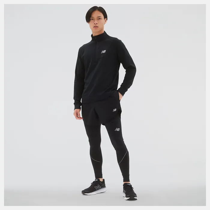 Hoodies and Sweatshirts Men New Balance NB Heat Grid Half Zip BLACK Hoodies and Sweatshirts Men New Balance NB Heat Grid Half Zip BLACK