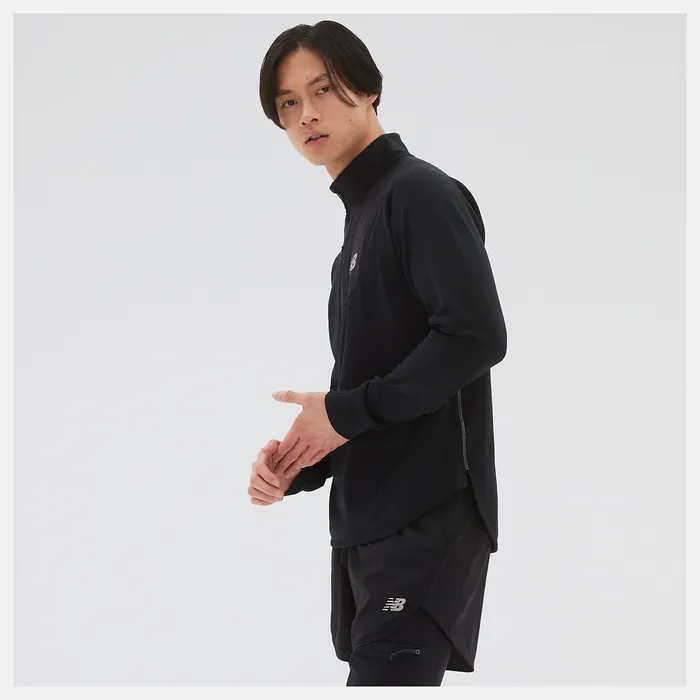 Hoodies and Sweatshirts Men New Balance NB Heat Grid Half Zip BLACK Hoodies and Sweatshirts Men New Balance NB Heat Grid Half Zip BLACK