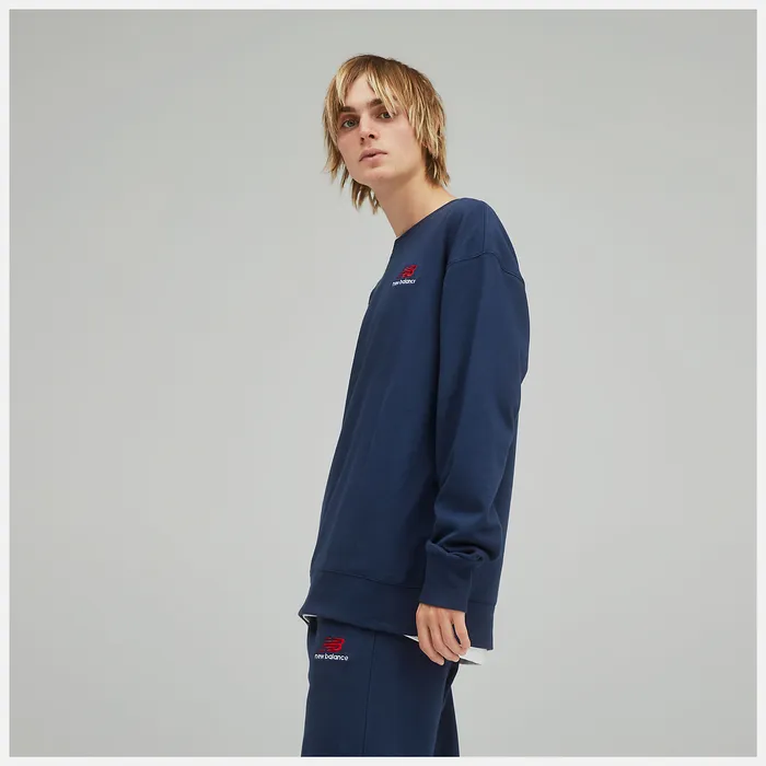 Hoodies and Sweatshirts Unissentials French Terry Crewneck Sweatshirt NATURAL INDIGO New Balance Women