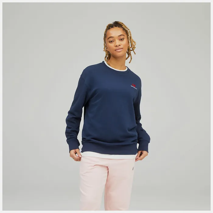 Hoodies and Sweatshirts Unissentials French Terry Crewneck Sweatshirt NATURAL INDIGO New Balance Women