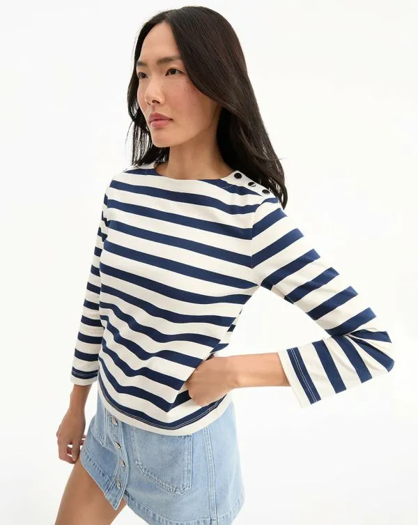 Hovey Top Navyanddove Women Veronica Beard Tops