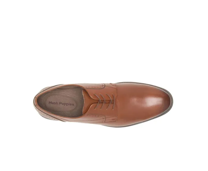 Hush Puppies Advice Pt Derby Cognac Leather Men Oxfords