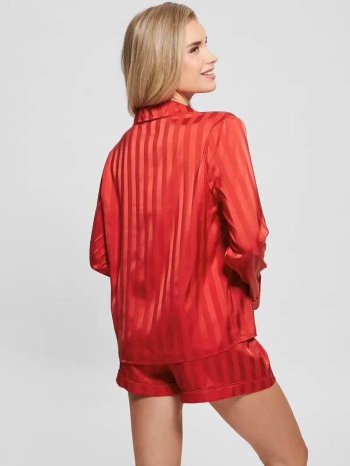 Intimates GUESS Women Eco Satin Shorts PJ Set Rugby Red Intimates GUESS Women Eco Satin Shorts PJ Set Rugby Red