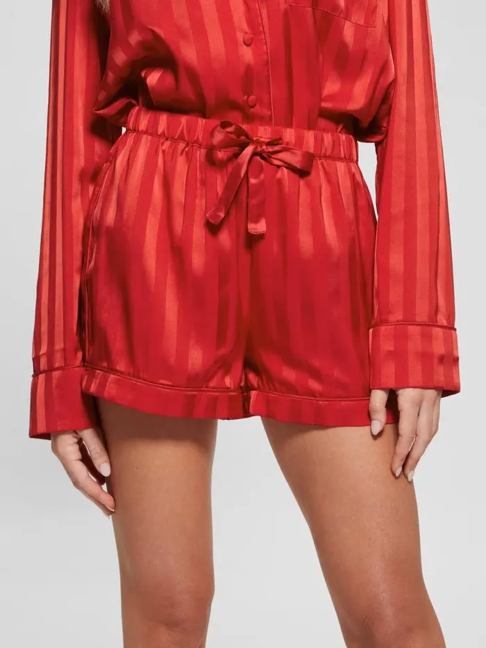 Intimates GUESS Women Eco Satin Shorts PJ Set Rugby Red Intimates GUESS Women Eco Satin Shorts PJ Set Rugby Red