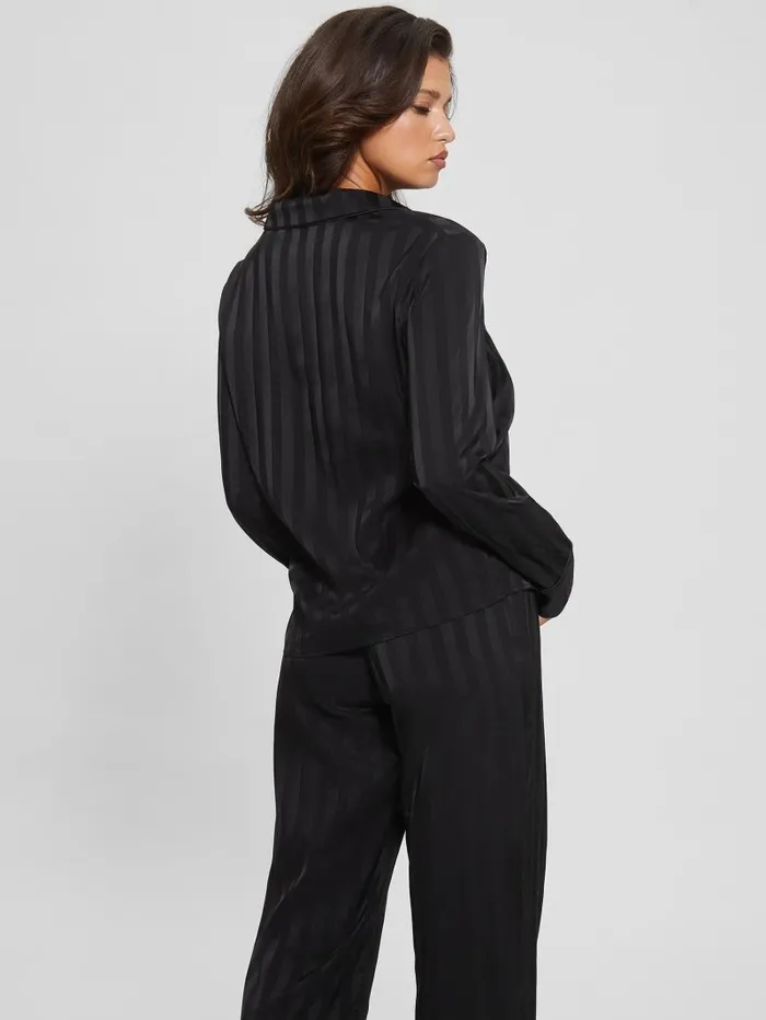Intimates Women GUESS Eco Susan Long Pajama Set Black Intimates Women GUESS Eco Susan Long Pajama Set Black