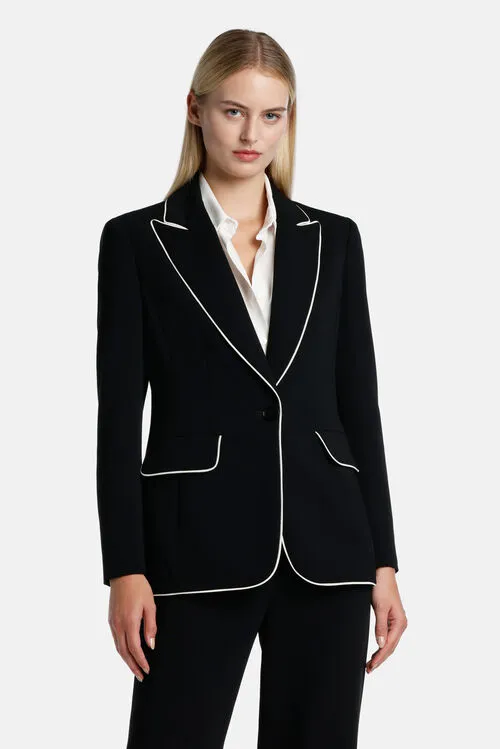 Jackets and Blazers Women Volontaria Volontaria BlackCream Luisa Spagnoli