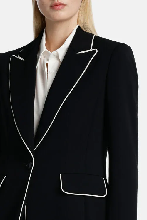 Jackets and Blazers Women Volontaria Volontaria BlackCream Luisa Spagnoli