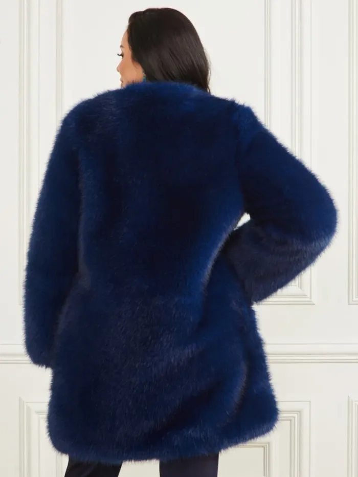 Jackets and Coats Amelie FauxFur Coat Still Night Multi 8211 GUESS Women Jackets and Coats Amelie FauxFur Coat Still Night Multi 8211 GUESS Women