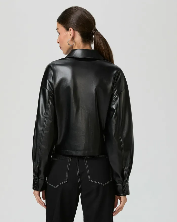 Jackets and Coats Connor Shacket 8211 Black Faux Leather 8211 PAIGE Women Jackets and Coats Connor Shacket 8211 Black Faux Leather 8211 PAIGE Women
