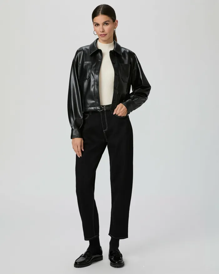 Jackets and Coats Connor Shacket 8211 Black Faux Leather 8211 PAIGE Women Jackets and Coats Connor Shacket 8211 Black Faux Leather 8211 PAIGE Women