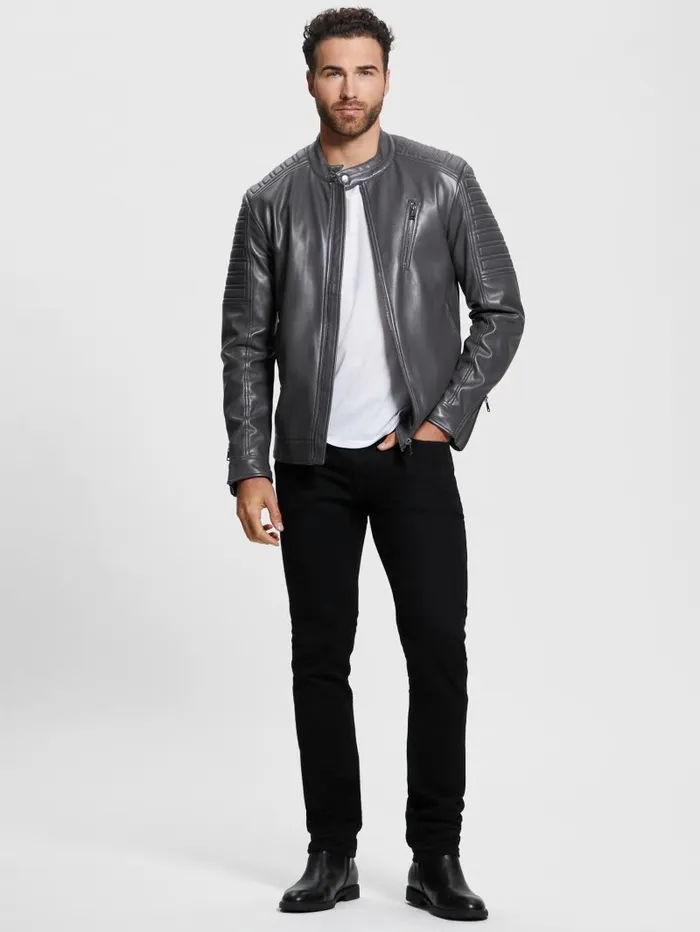 Jackets and Coats GUESS Men FauxLeather Biker Jacket Magnetic Jackets and Coats GUESS Men FauxLeather Biker Jacket Magnetic