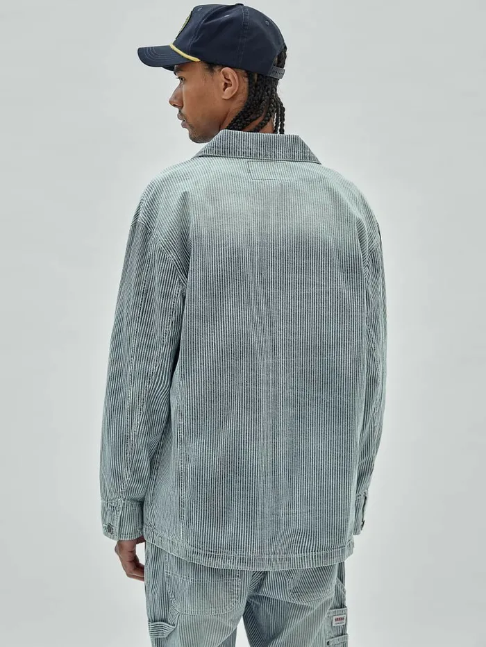 Jackets and Coats GUESS Originals Pinstripe Chore Jacket Indigo Yarn Dye GUESS Men