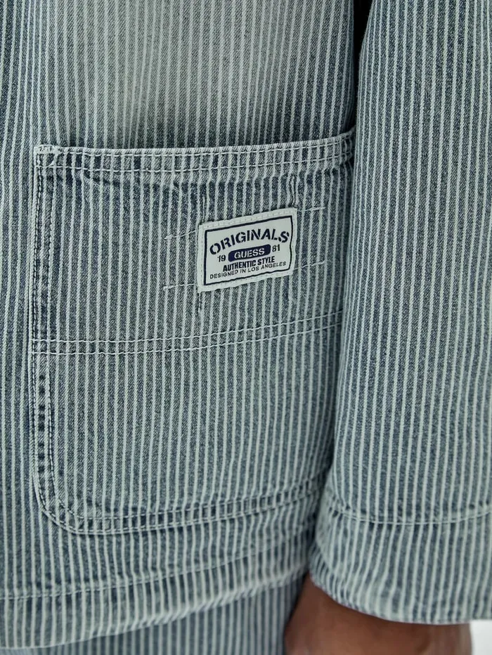 Jackets and Coats GUESS Originals Pinstripe Chore Jacket Indigo Yarn Dye GUESS Men