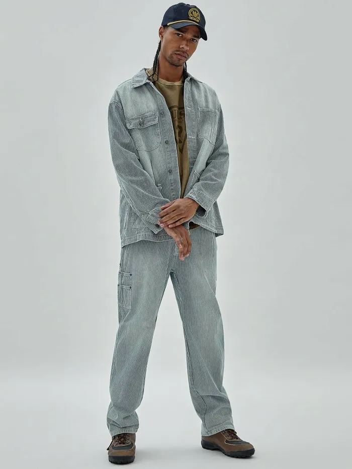 Jackets and Coats GUESS Originals Pinstripe Chore Jacket Indigo Yarn Dye GUESS Men