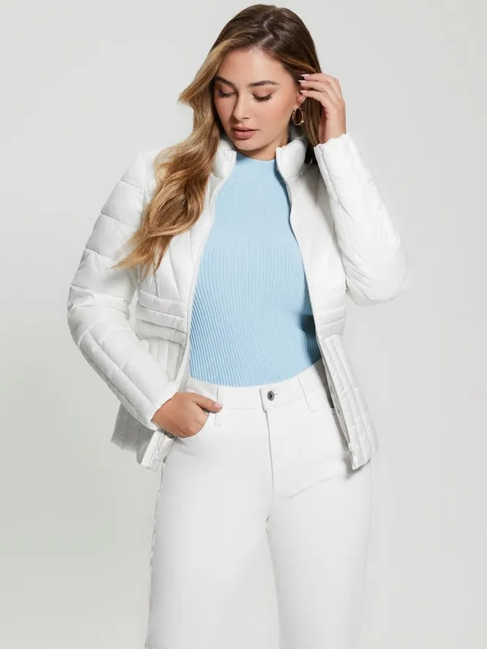 Jackets and Coats GUESS Women Eco Valeria Puffer Jacket Pure White Jackets and Coats GUESS Women Eco Valeria Puffer Jacket Pure White