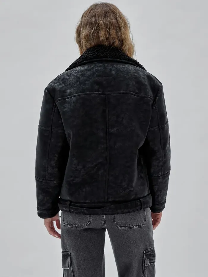 Jackets and Coats GUESS Women GUESS Originals Belted Biker Jacket Black