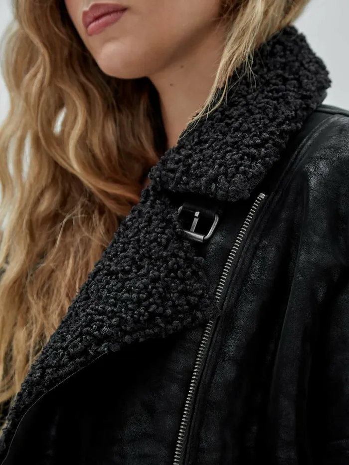 Jackets and Coats GUESS Women GUESS Originals Belted Biker Jacket Black