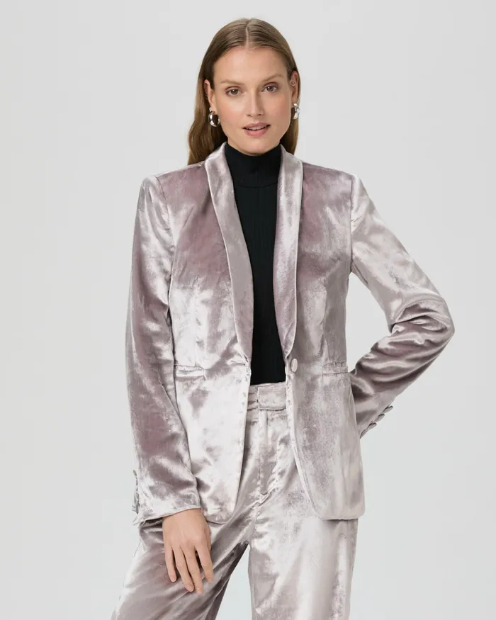 Jackets and Coats Kriselle Blazer 8211 Pewter Velvet 8211 PAIGE Women