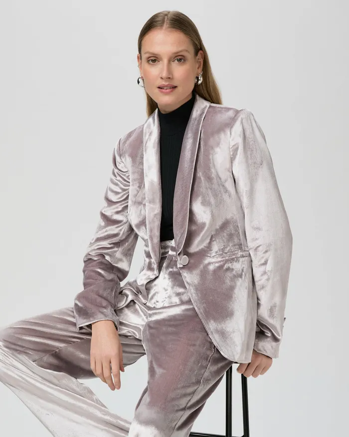 Jackets and Coats Kriselle Blazer 8211 Pewter Velvet 8211 PAIGE Women Jackets and Coats Kriselle Blazer 8211 Pewter Velvet 8211 PAIGE Women