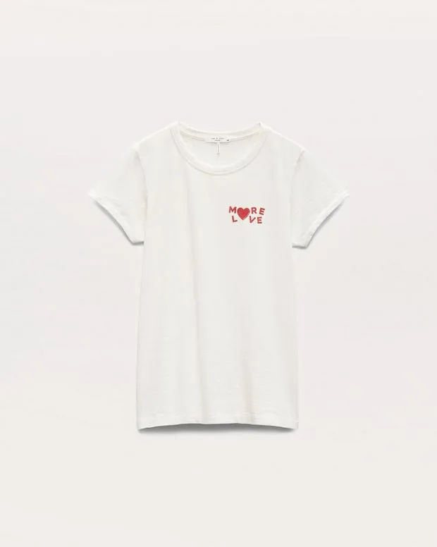 Jackets and Coats More Love Cotton Graphic TShirt Ivory 8211 rag and bone Women
