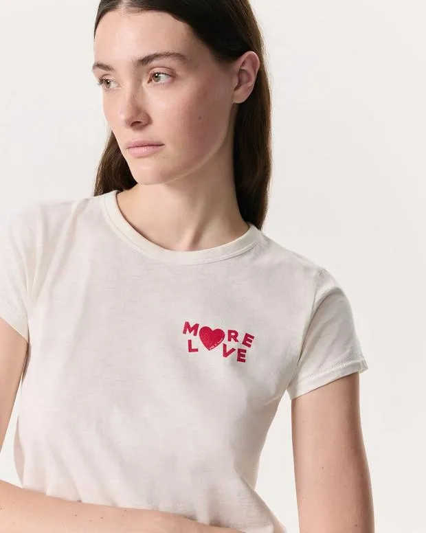 Jackets and Coats More Love Cotton Graphic TShirt Ivory 8211 rag and bone Women