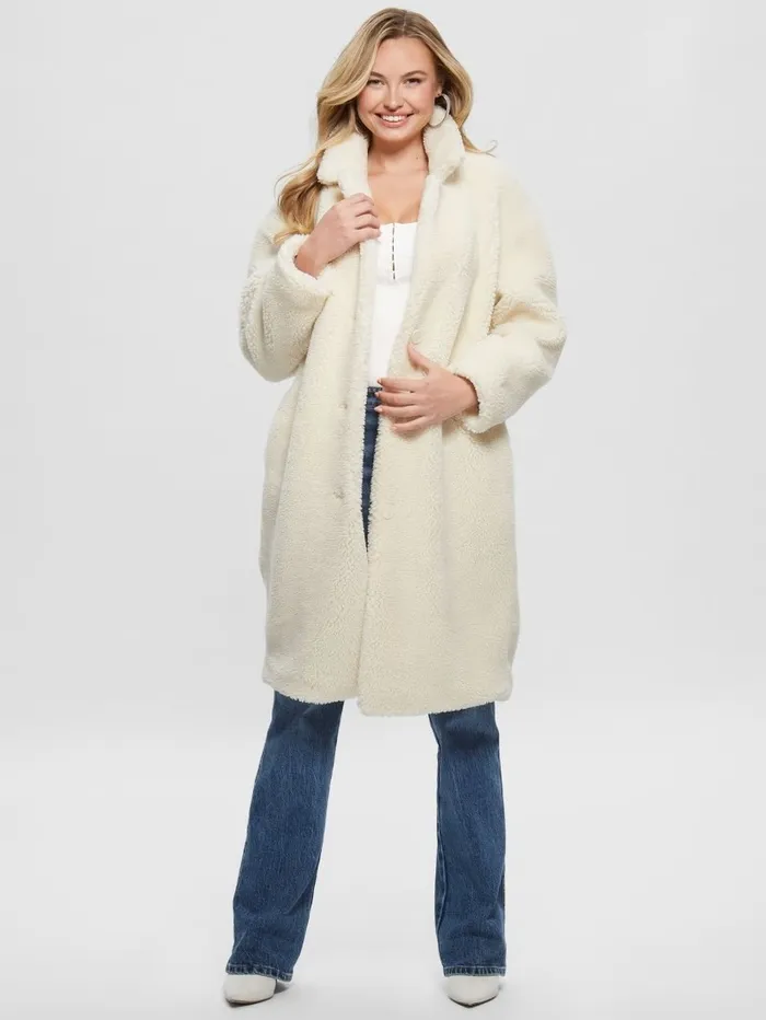 Jackets and Coats Solange FauxFur Coat Smart Stone GUESS Women Jackets and Coats Solange FauxFur Coat Smart Stone GUESS Women