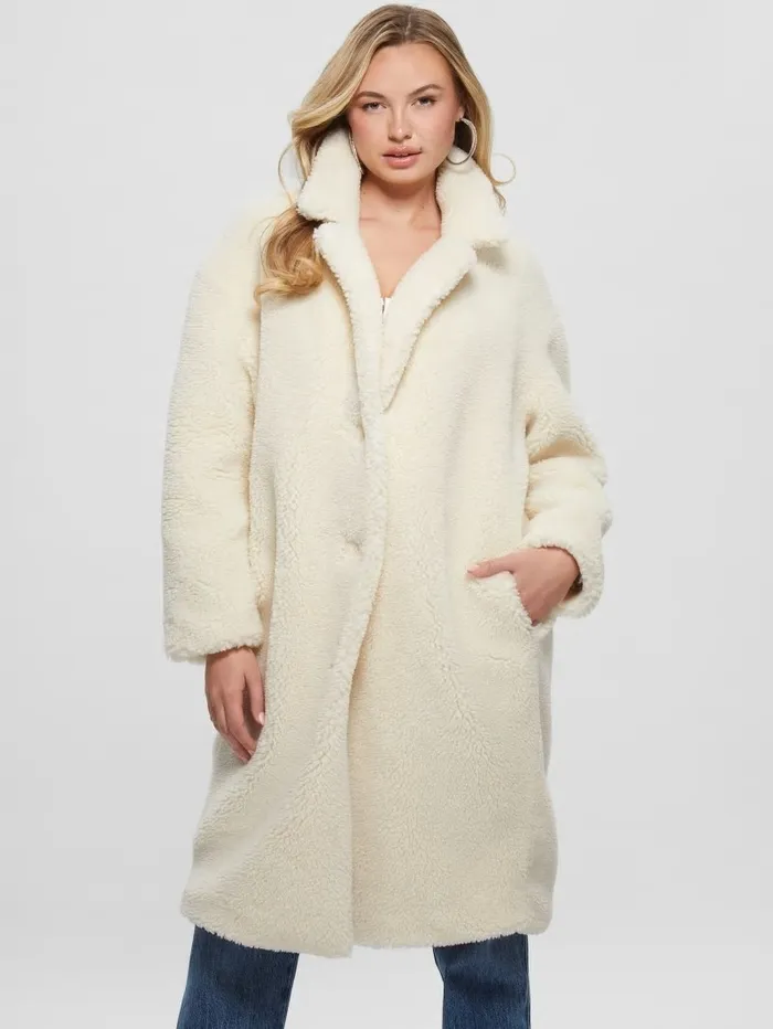 Jackets and Coats Solange FauxFur Coat Smart Stone GUESS Women Jackets and Coats Solange FauxFur Coat Smart Stone GUESS Women