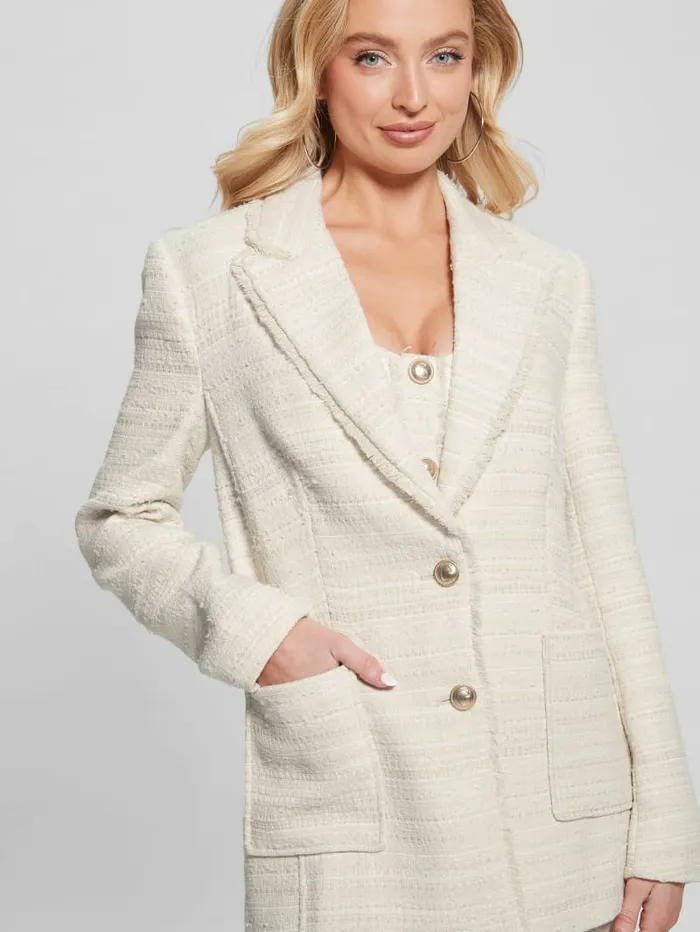 Jackets and Coats Women Eco Tosca Tweed Blazer F037 GUESS