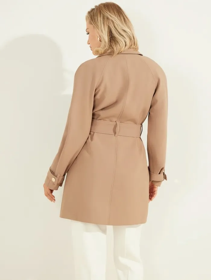 Jackets and Coats Women GUESS Austin Wrap Coat Shiitake Brown