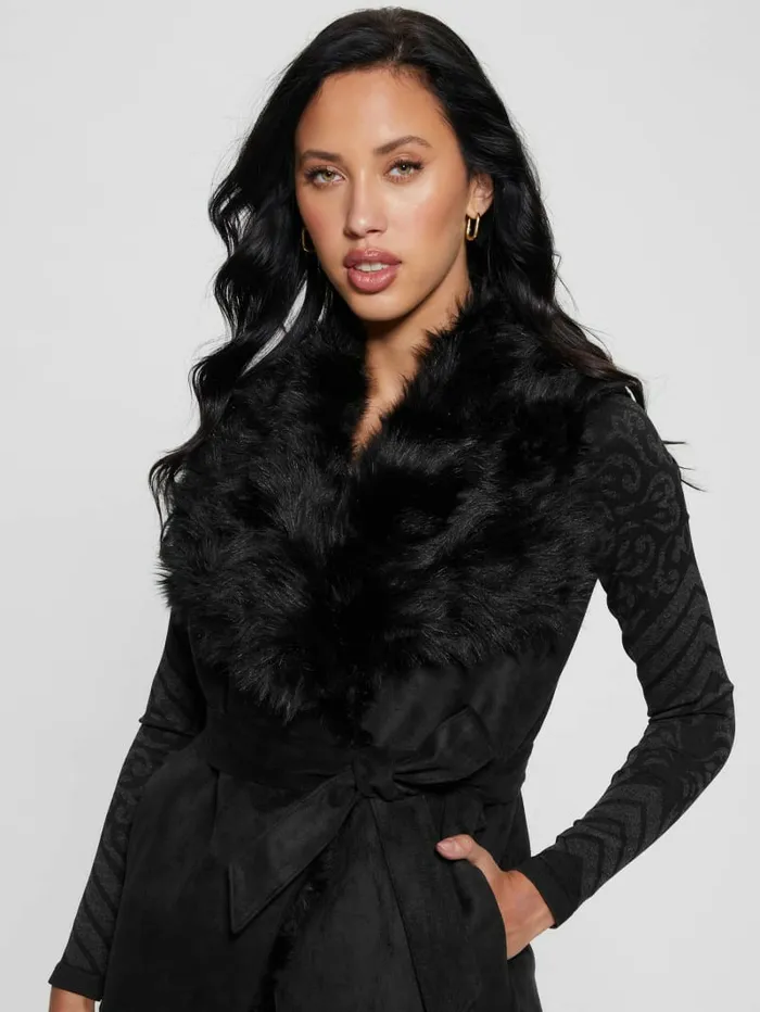 Jackets and Coats Women GUESS Reversible Nami Vest Black Jackets and Coats Women GUESS Reversible Nami Vest Black