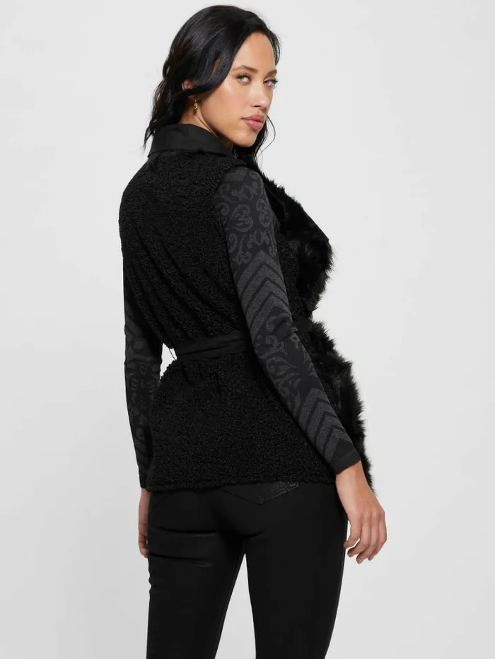 Jackets and Coats Women GUESS Reversible Nami Vest Black Jackets and Coats Women GUESS Reversible Nami Vest Black